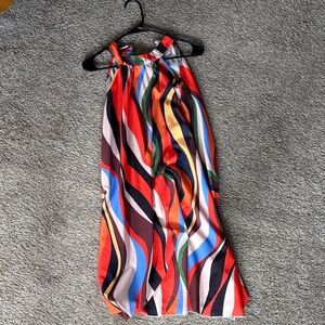 Multicolor Striped Halter Dress